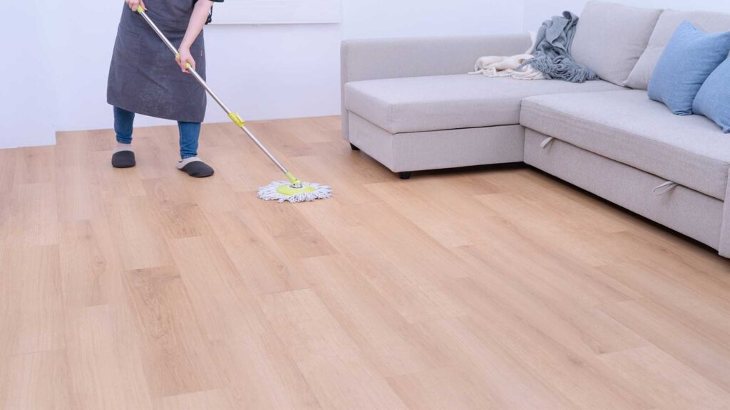 Mops are effective and remarkable wood floor cleaning hacks.