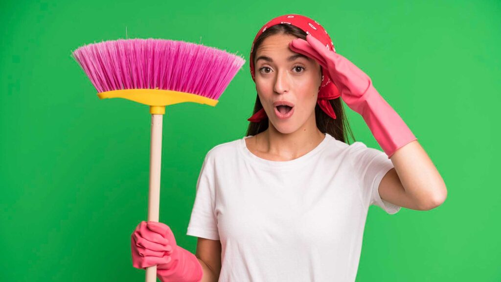 A step guide on how to make your house broom super clean.