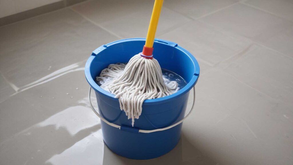Carefully cleaning your mop in a bucket of water is how to refresh your mop after cleaning.