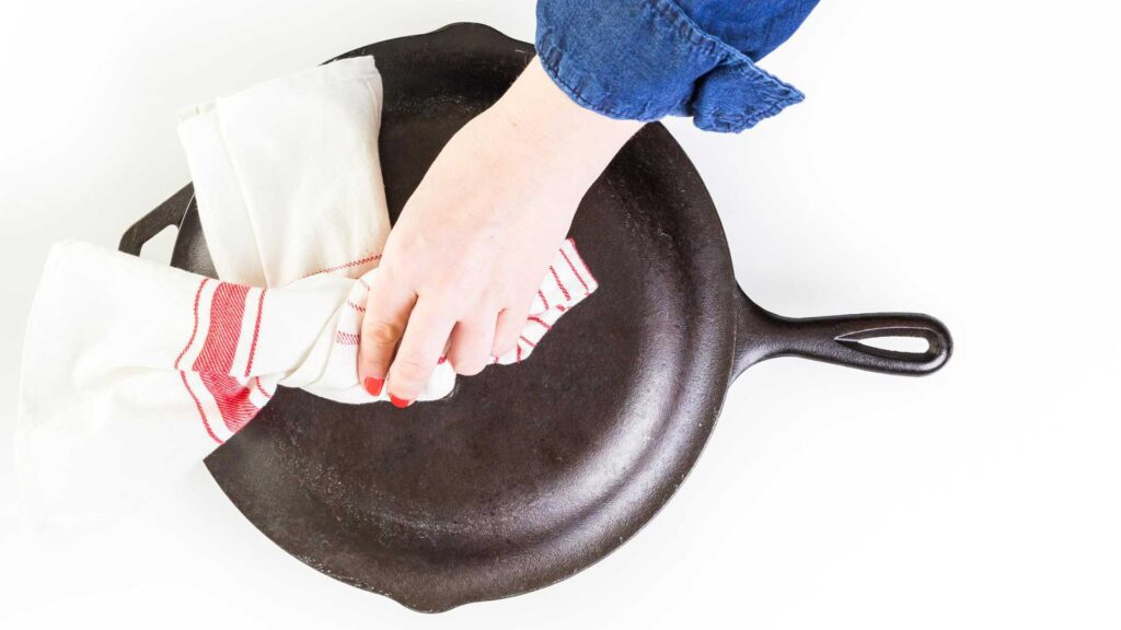Drying your pan before is how to clean and season a cast iron skillet.