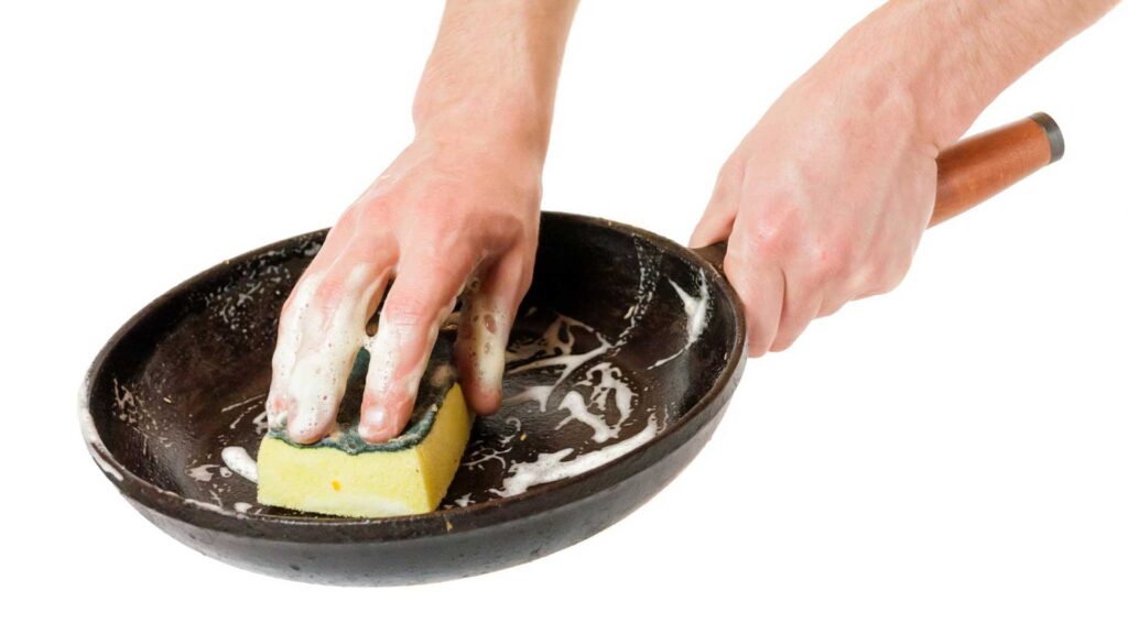 how to clean and season a cast iron skillet.