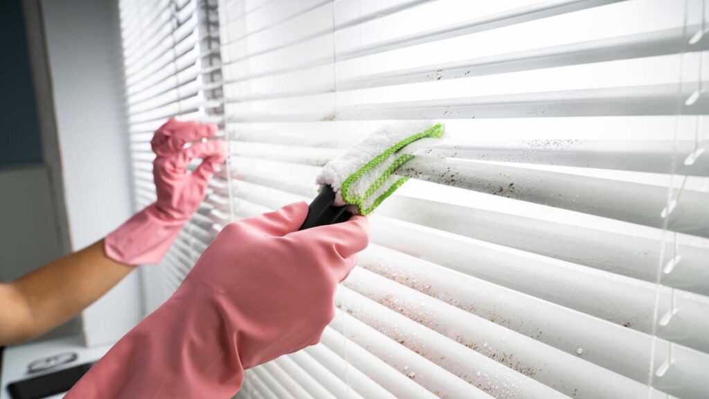 Dusting of window blinds is great window cleaning hacks for your home.