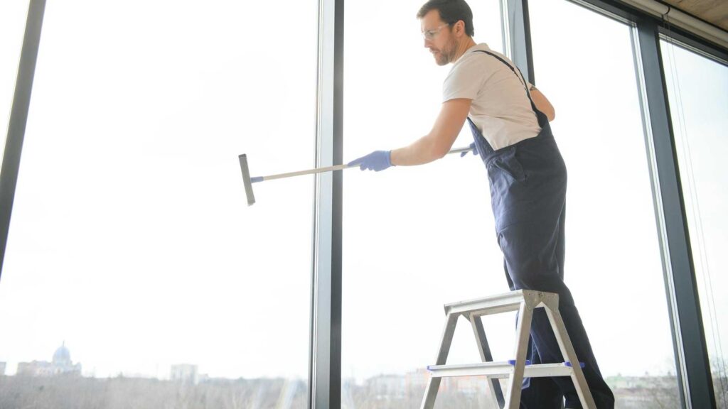 Using ladder is great window cleaning hacks for your home.