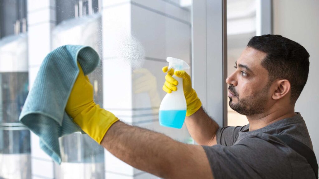 Use water and vinegar as great window cleaning hacks for your home.