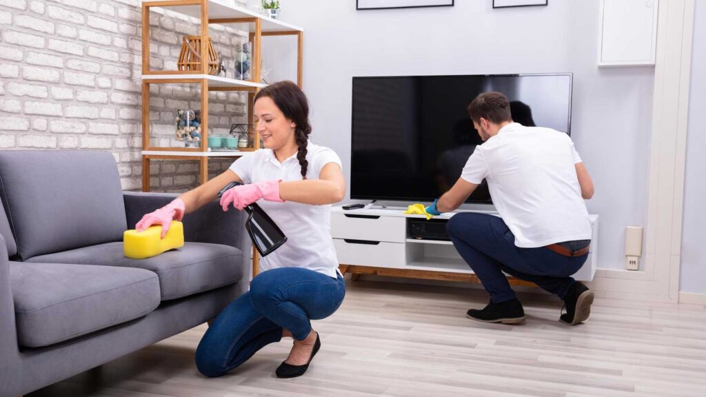Landlords have to clean between tenants as they are responsible for their house.