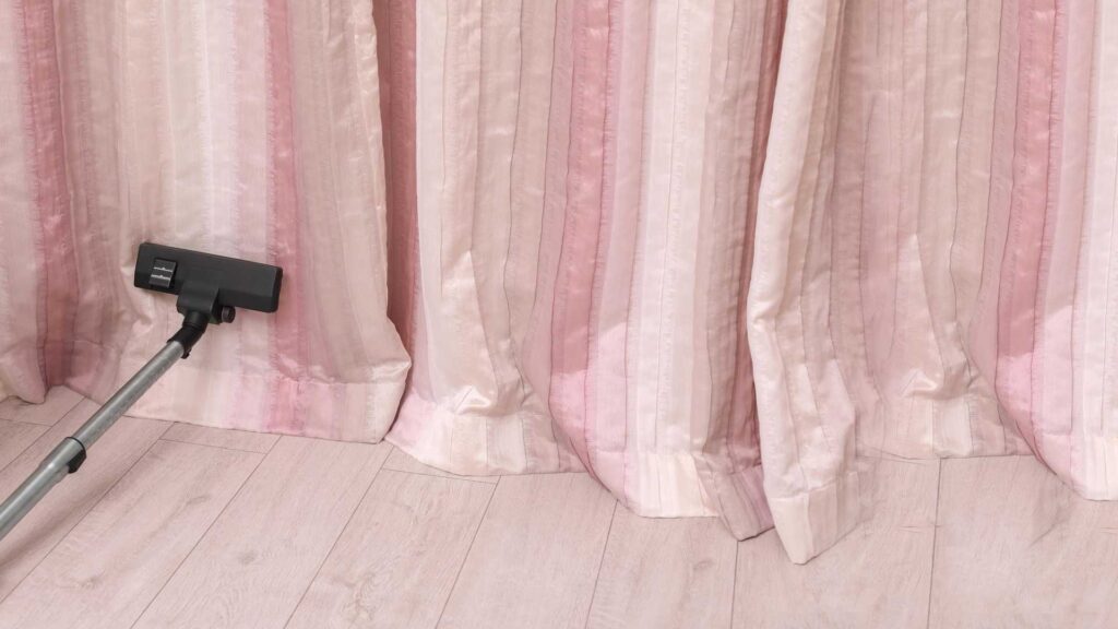 Vacuum the dirt off is how to clean velvet curtains.