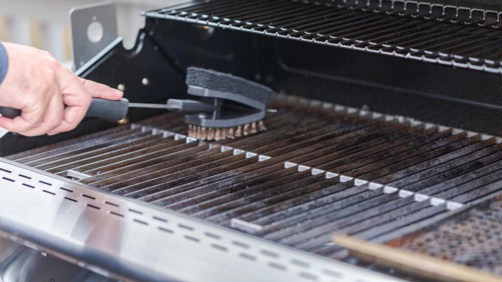 Avoid wire brushes when cleaning grill grates.