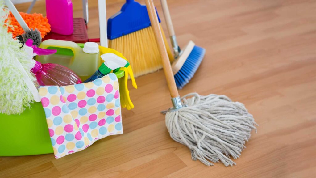 Essentials you will need to clean engineered hardwood floors.