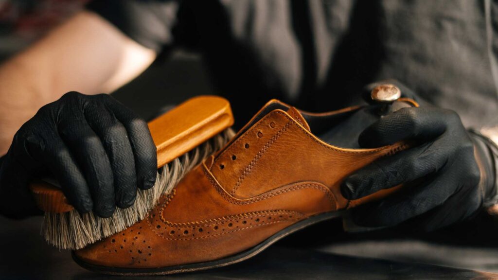 Remove the dirt with brush is how to start clean nubuck shoes.