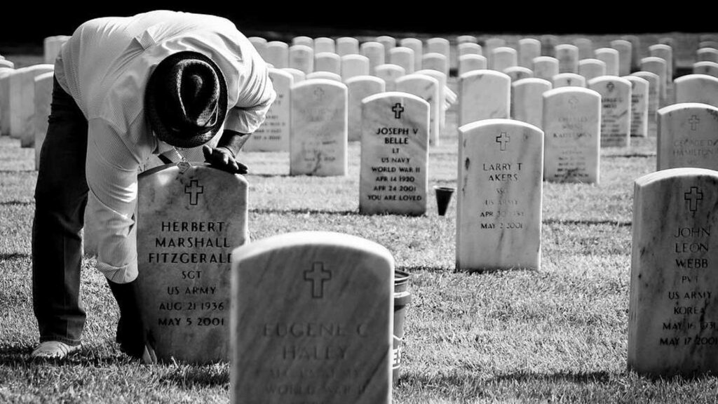 Removing stains from granite headstone.