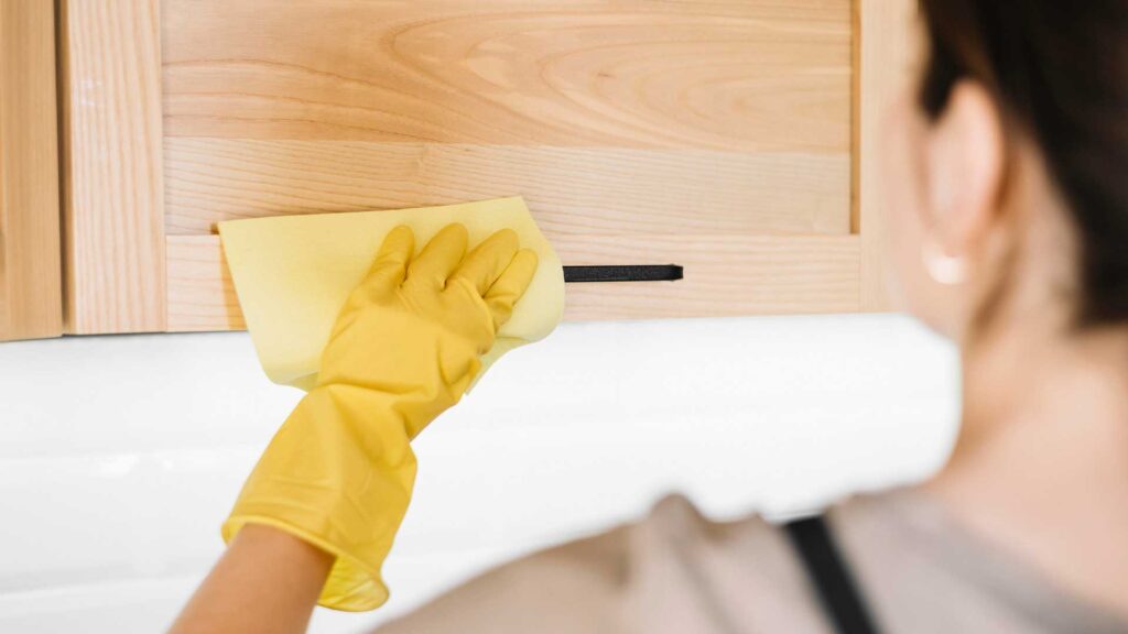 Ways to clean kitchen cabinet hardware.